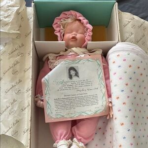Knowles Pink Baby Doll with Bonnet